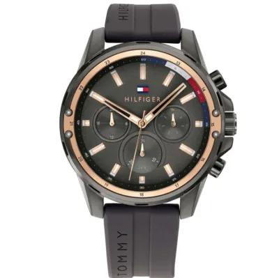 Tommy Hilfiger - Men’s Quartz Silicone Strap Grey